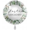 Premioloon Fóliový balón prírodný motív - Šťastné narodeniny