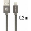 Swissten 71523102 Datový, Textile Usb / Lightning, 0,2m, šedý