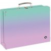 Detský kufrík lamino hranatý A4 OXY NEXT Ombre Pink