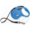 Vodítko FLEXI Classic modrá S pásik 5m/15kg