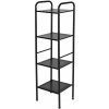 Erga Lexa, kúpeľňový kovový regál so 4 policami 28x33x114,5 cm, čierna matná, ERG-YKA-P.LEXA-4-BLK
