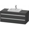 Duravit Ketho skrinka 120x55x49.6 cm závesná kúpeľňová skrinka pod umývadlo grafitová KT675604949
