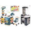 Set obchod elektronický s váhou a skenerom Super Market a kuchynka Tefal Studio Smoby so zvukmi a potraviny s riadom