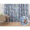 Biante Vianočný bavlnený záves Sandra SA-674 Lesné zvieratá v zimnom lese na modrom 150x220 cm