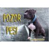 Pozorpes.sk, výstražná tabuľka (Stafordšírsky teriér)