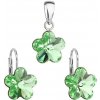 Súprava šperkov s kryštálmi Swarovski náušnice, retiazka a prívesok zelená kvietok 39143.3