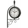 Luxusné obojstranné nástenné hodiny AMS 9433 v retro dizajne – lakovaný kov a minerálne sklo, 54 cm