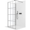 CERANO - Sprchová zástena Walk-in Onyx Corner Round Ľ/P - 8 mm - guľatá vzpera - čierna matná, industriálne sklo - 100x130x200 cm