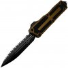 Microtech SCARAB II GEN III D/E BLACK FULL SERRATE TAN 1280-3TA
