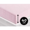 Froté napínacie prestieradlo na extra vysoký matrac FR-032 Púdrovo ružová 180 x 200 - výška 40 cm