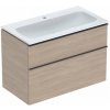 Geberit iCon Skrinka s umývadlom, 90x50x60 cm, 2 zásuvky, KeraTect, dub 502.333.JH.1