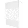 MEXEN/S - KIOTO Sprchová zástena WALK-IN 120 x 200, transparent/biely vzor 8 mm, biela 800-120-101-20-85