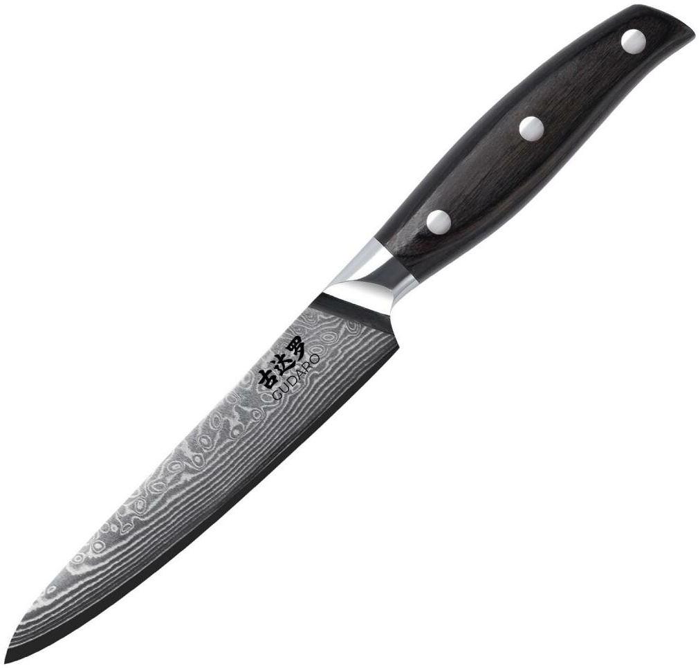 Gudaro - Damaskový kuchynský nôž SHIRO 5", 67 vrstiev ocele, dĺžka 12,5 cm GD1006-C
