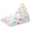 Sablio Sedací vak Trojfarebné srdiečka: 150x80 cm