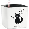 Lechuza Cube Glossy CAT 14 All inclusive set mačka biely kvetináč 14x14x14 cm