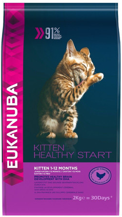 EUKANUBA Cat Kitten All Breeds Healthy Start Chicken & Liver 2 kg