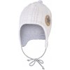 Little Angel Čiapka podšitá zaväzovacou Outlast® Off White/pruh bielo-šedý melír Veľ. 2 (39-41 cm)