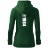 Limited edition 1984 pruh - Mikina dámska trendy zipper s kapucňou - XL ( Fľaškovozelená )