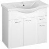 Aqualine KERAMIA FRESH umývadlová skrinka 74,5x74x34,7cm, biela 50082A