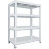 Kovový regál do špajze Biedrax 50 x 90 x 90 cm, biely - 4 police pozink