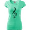 Husľový kľúč z nôt - Dámske tričko Pure - 2XL ( Mätová )