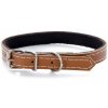 Kožený obojok JK Classic pre psov, 1,2×35 cm, hnedý