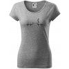 Mačka EKG - Dámske tričko Pure - 2XL ( Tmavosivý melír )