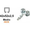 INOX Vozík pre závesnú bránu 4 rolky pre profil 42×52×2,5