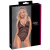 Cottelli LINGERIE Dámske body L čierne s čipkou a otvoreným rozkrokom