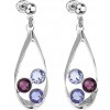 Evolution Group Náušnice bižutéria so Swarovski krištáľmi fialová slza 51064.3