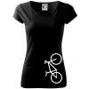 Bicykel na výšku - Dámske tričko Pure - 2XL ( Čierna )