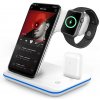 AppleMix Bezdrôtová nabíjačka / stanica 3v1 - stojan Qi + hodinky + Lightning AirPods - biela