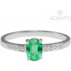 Adanito ZSE081 Zlatý briliantový prsteň so smaragdom z bieleho zlata