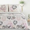 Detské obliečky 140x200 cm bavlnené farba biela, ružová zdobené fantazijnou potlačou Design 91-HF-441689