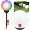 LED ATRIS Solárne záhradné svietidlo poháňané nadzemnou bielou guľou 25 cm RGB LUMILED