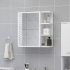 vidaXL Skrinka so zrkadlom, biela 62,5x20,5x64cm, drevotrieska