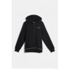MIKINA KARL LAGERFELD LOGO PIPING ZIP UP HOODIE BLACK