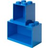 LEGO Brick závesné police, set 2 ks modrá