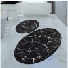 Asir SADA 2x Kúpeľňová predložka MARBLE 50x60/60x100 cm čierna AS2031 + záruka 3 roky zadarmo + záruka 3 roky zadarmo