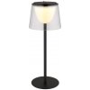 GLOBO 58462K MARIAM vonkajšia dotyková stolná lampička V340mm LED 1,8W 220/150lm 3000K IP44 čierna, priehľadná, USB Cable incl.