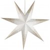 Emos DCAZ07 LED hviezda papierová závesná so zlatými trblietkami na okrajoch biela 60 cm vnútorná