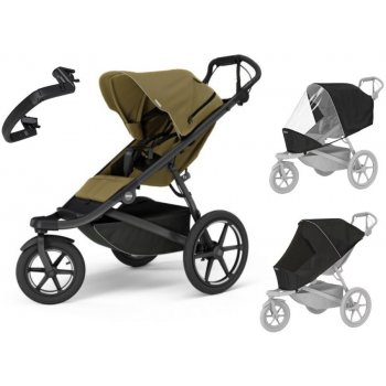 Thule Set 4v1 Urban Glide 3 Nutria green 2024 + pláštenka + ochranná sieť + madlo