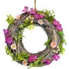 DOMMIO Slamový veniec s kvietkami priemer 30 cm
