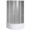 Aqualine ARLEN štvrťkruhová sprchová zástena 800x800mm, sklo Brick BTR803