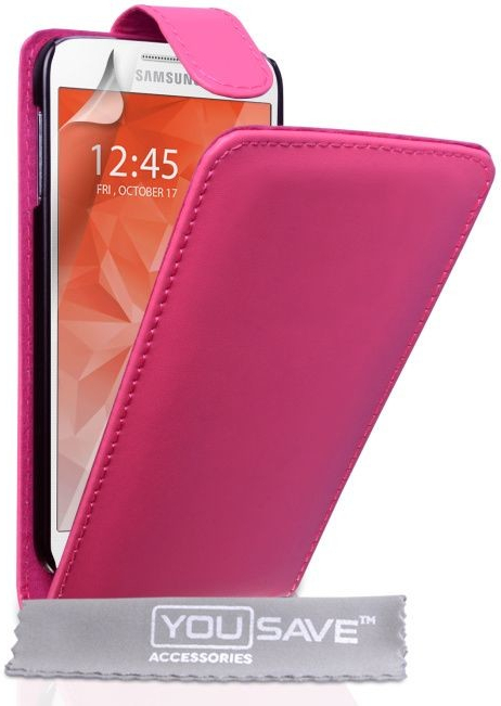 Púzdro YouSave Leather-Effect Samsung Galaxy S6 ružové