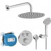 Ideal Standard CeraTherm Navigo - Sprchový set s termostatom pod omietku, s telesom, 3 prúdy, priemer 25 cm, chróm A7771AA