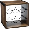 5five Simply Smart stojan na víno Indus z MDF dosky hnedej farby 31cm x 31cm x 31cm