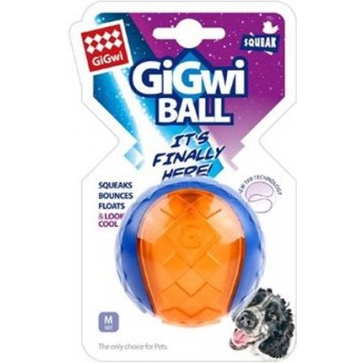GiGwi Ball loptička M transparentné modro / oran