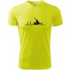 EKG kajak - Pánske tričko Fantasy športové - 2XL ( Neonová žltá )