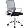 Tempo Kondela Kancelárska stolička, sieťovina sivá/látka čierna/plast biely, APOLO 2 NEW